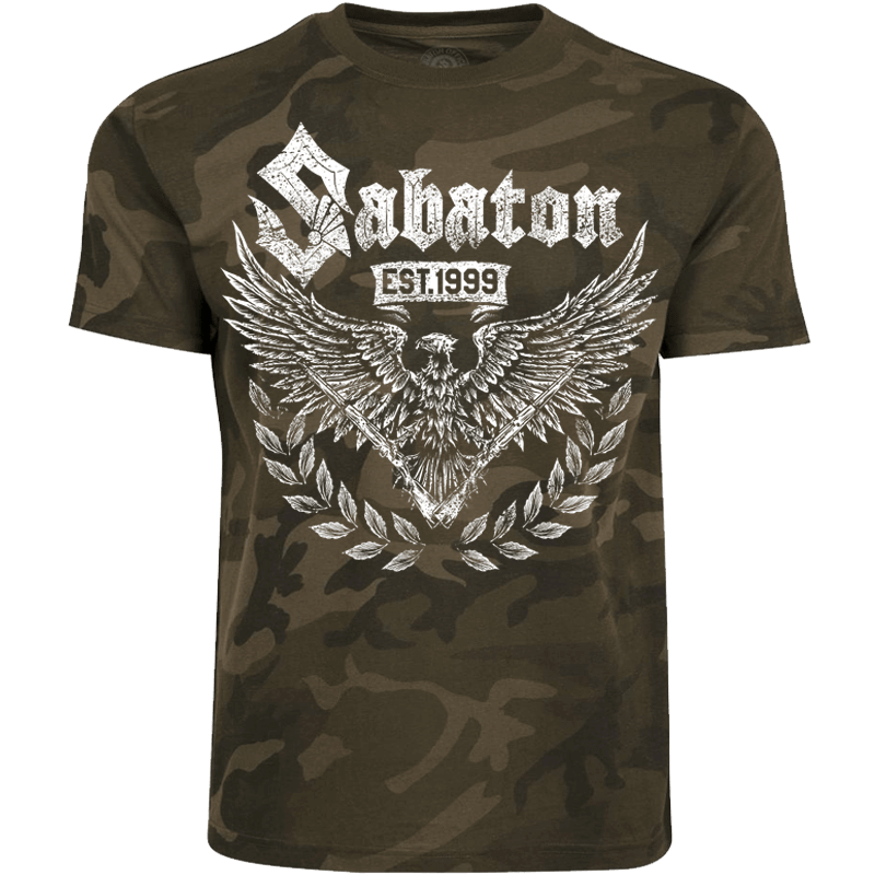 War and Peace Eagle Sabaton Camo T-shirt Frontside