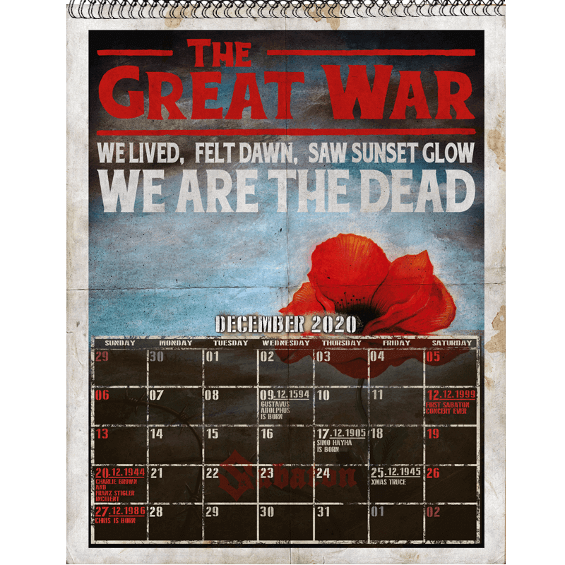 The Great Calendar 2020 Sabaton December Page