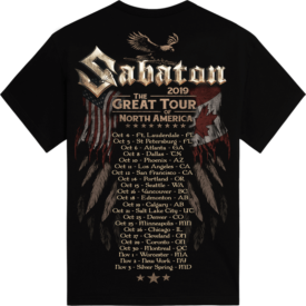 The Great Tour of North America 2019 Sabaton Official T-shirt Backside