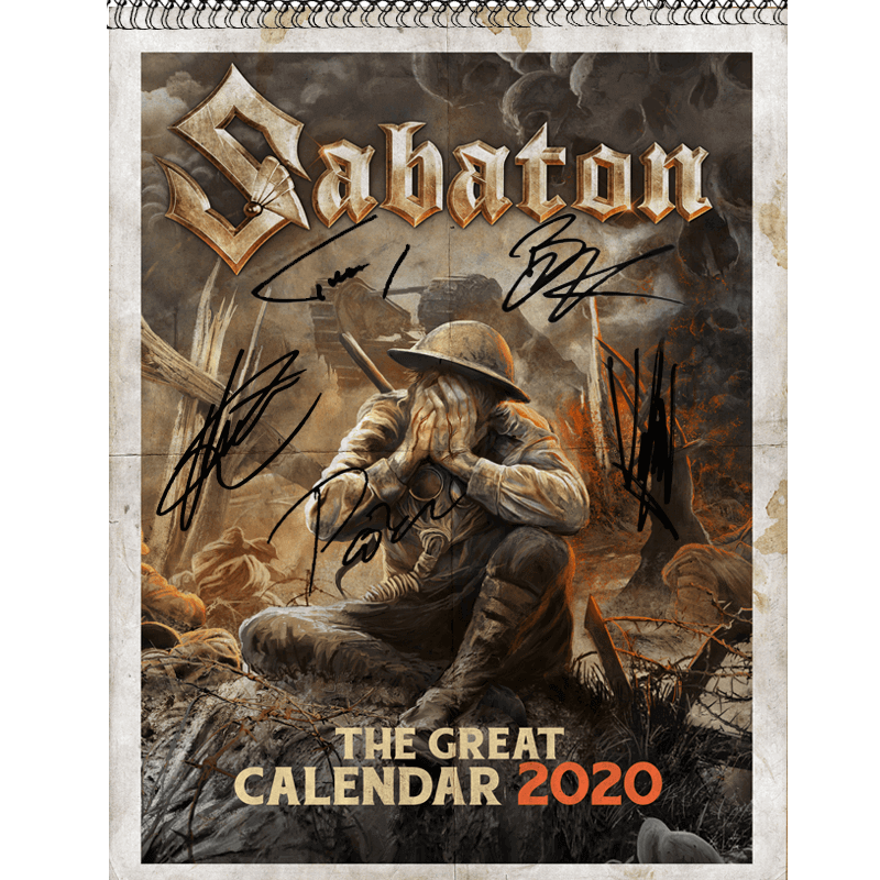 The Great Calendar 2020 Sabaton Front Cover Signed with autographs