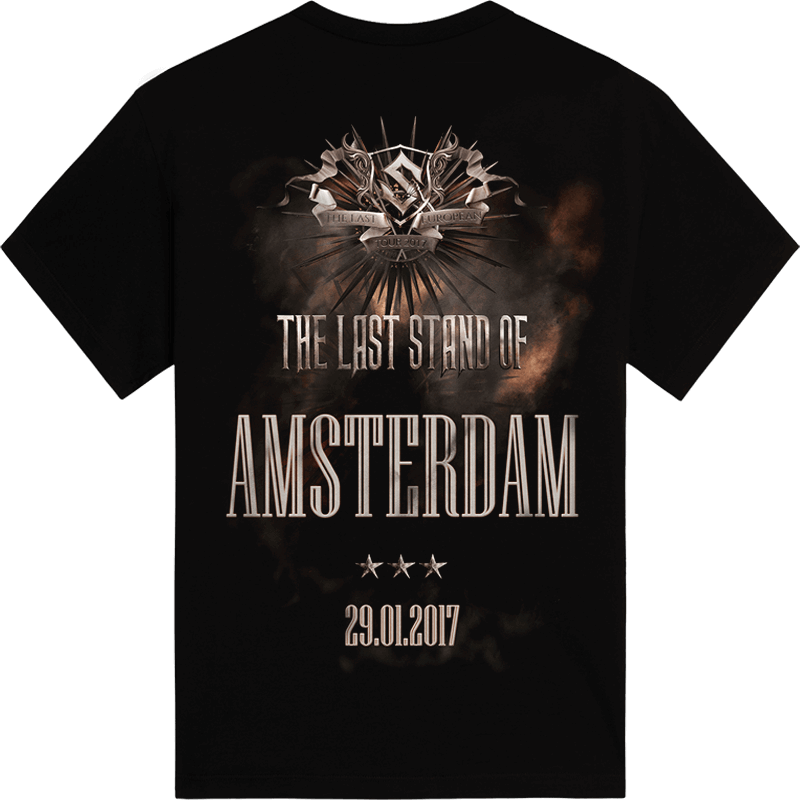 Amsterdam - the Netherlands The Last Stand Tour 2017 Sabaton Exclusive T-shirt Backside