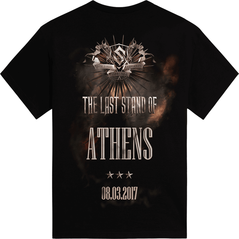 Athens - Greece The Last Stand Tour 2017 Sabaton Exclusive T-shirt Backside