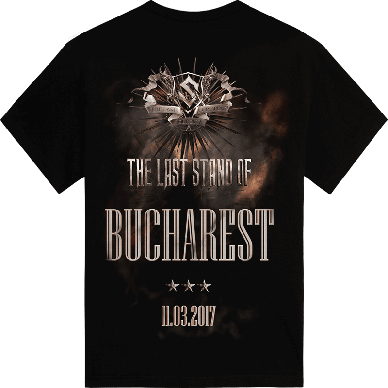 Bucharest - Romania The Last Stand Tour 2017 Sabaton Exclusive T-shirt Backside