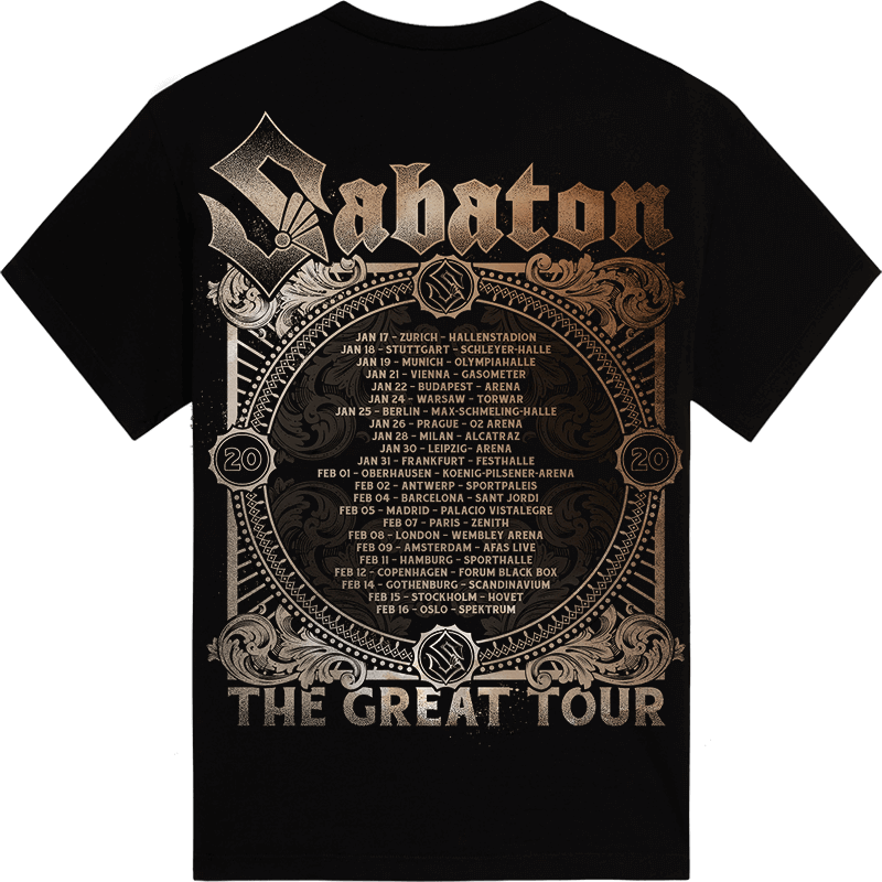 Crying Soldier The Great EU Tour 2020 Sabaton T-shirt Backside
