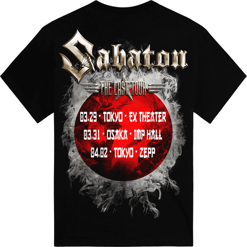 Japan The Last Stand Tour 2018 Sabaton Exclusive T-shirt Backside