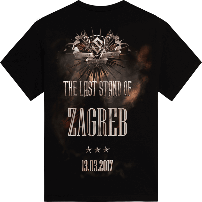 Zagreb - Croatia The Last Stand Tour 2017 Sabaton Exclusive T-shirt Backside