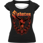Wacken 2020 Exclusive Cut Up Back Sabaton T-shirt Women Frontside