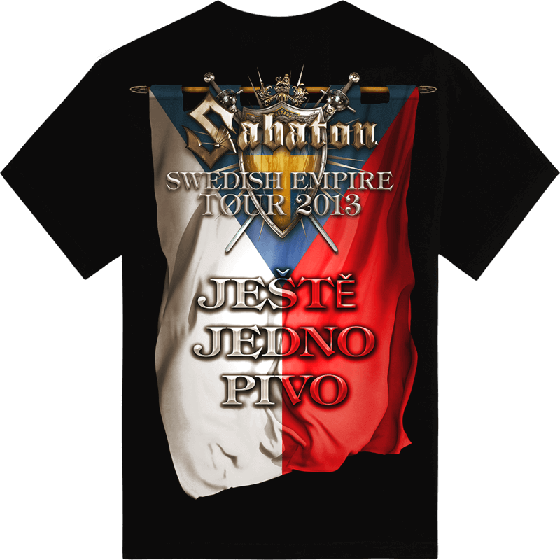 Jeste jedno pivo Swedish Empire Live Tpur 2013 in Czech Sabaton T-shirt Backside
