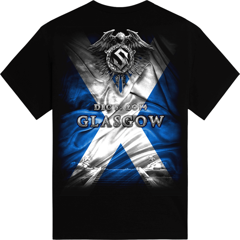 Glasgow Heroes on European Tour 2014 Sabaton T-shirt Backside