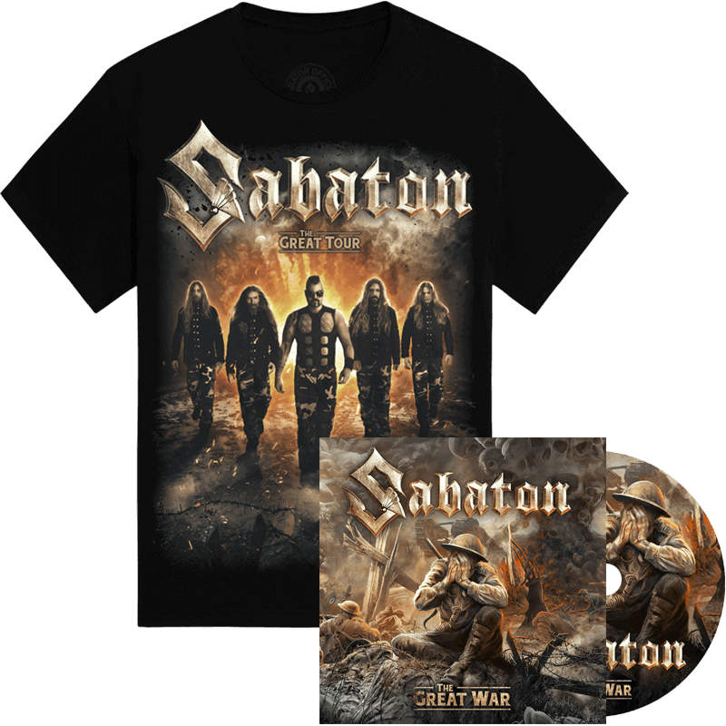 The Great War CD + The Great Tour of North America 2019 Sabaton Official T-shirt Bundle