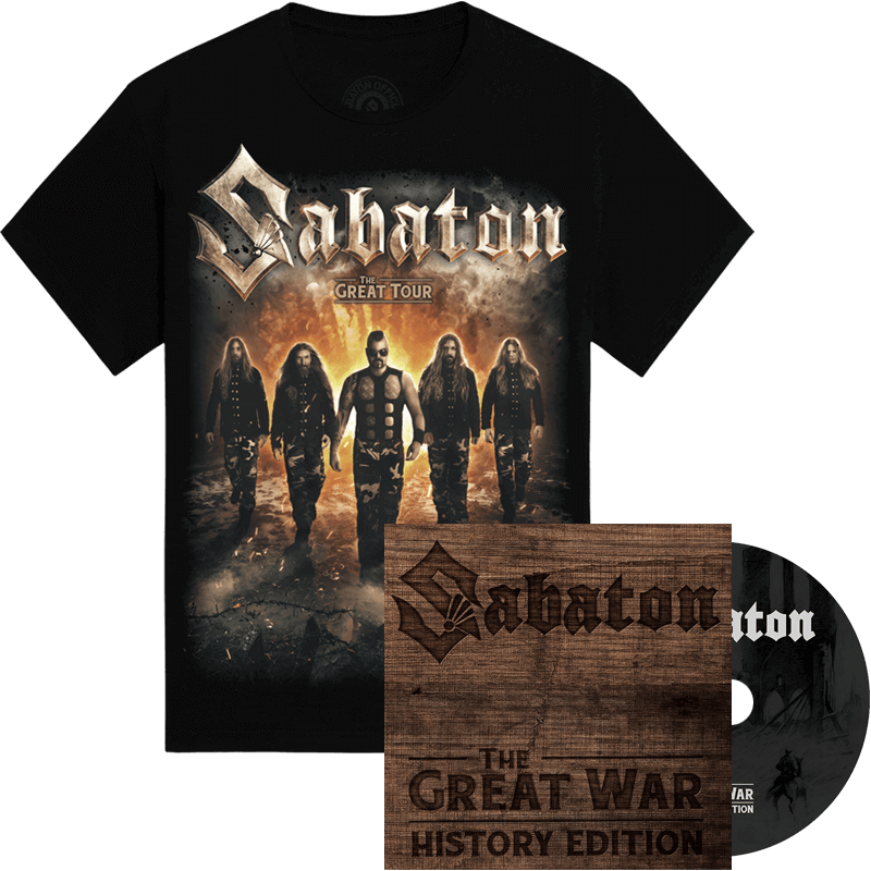 The Great War History Edition Digi + The Great Tour of North America 2019 Sabaton Official T-shirt Bundle