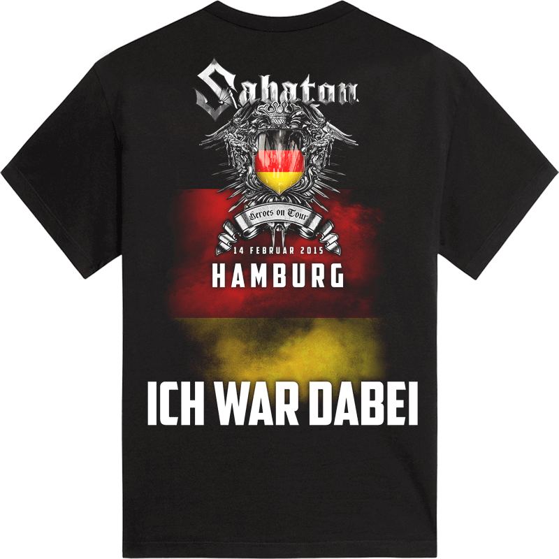 Hamburg Heroes on Tour 2015 Sabaton T-shirt Backside
