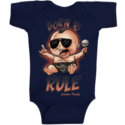Born to Rule Sabaton Navy Baby Bodysuit Frontside